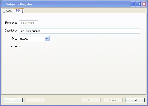 Edit Subject Details