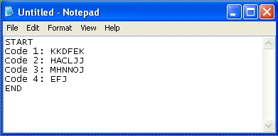 Pasted Codes Example