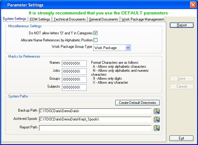 System Parameters
