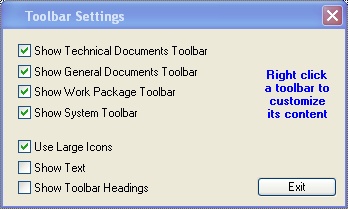 Toolbar Settings