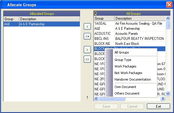 Allocate Groups top Document