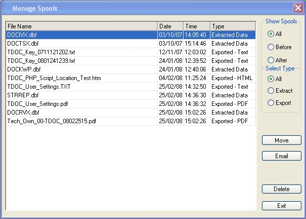 Spool File List