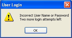 Incorrect Password Warning